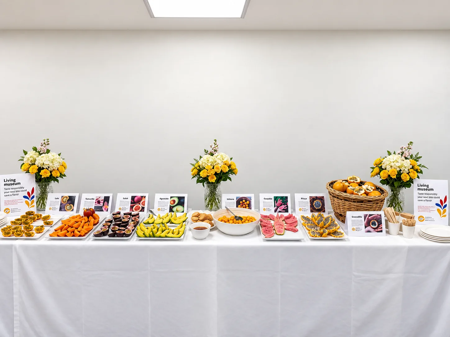 Private Colombian fruit tasting set up for an event in Bogotá